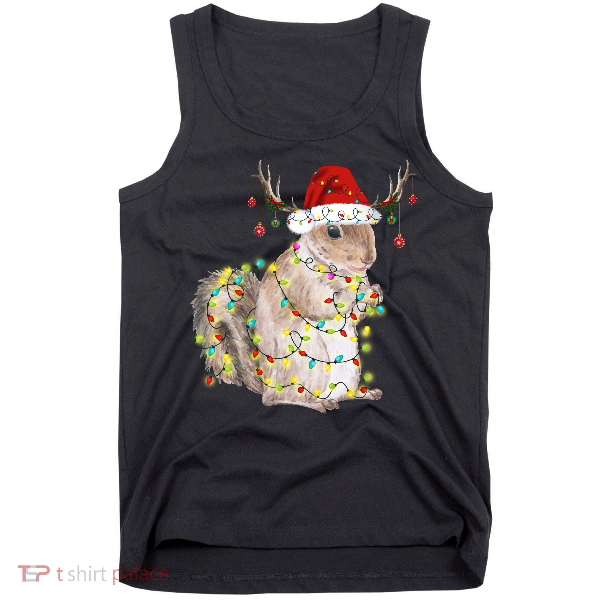Christmas Squirrel Lights Tank Top