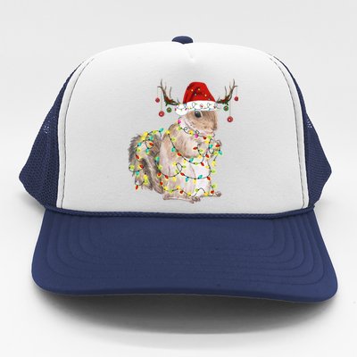 Christmas Squirrel Lights Trucker Hat