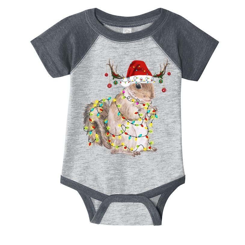 Christmas Squirrel Lights Infant Baby Jersey Bodysuit
