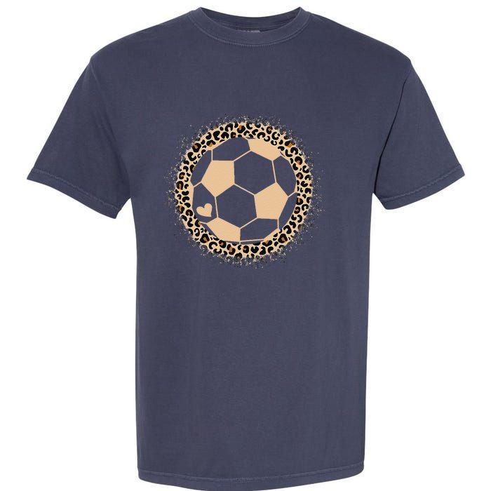 Cute Soccer Leopard Print Soccer Lover Garment-Dyed Heavyweight T-Shirt