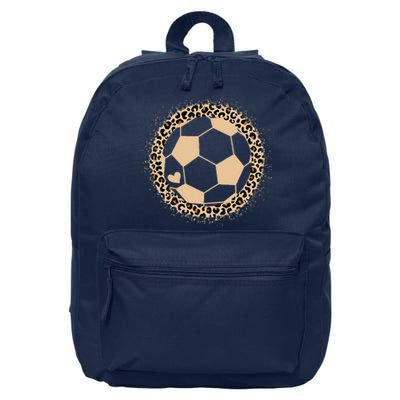 Cute Soccer Leopard Print Soccer Lover 16 in Basic Backpack