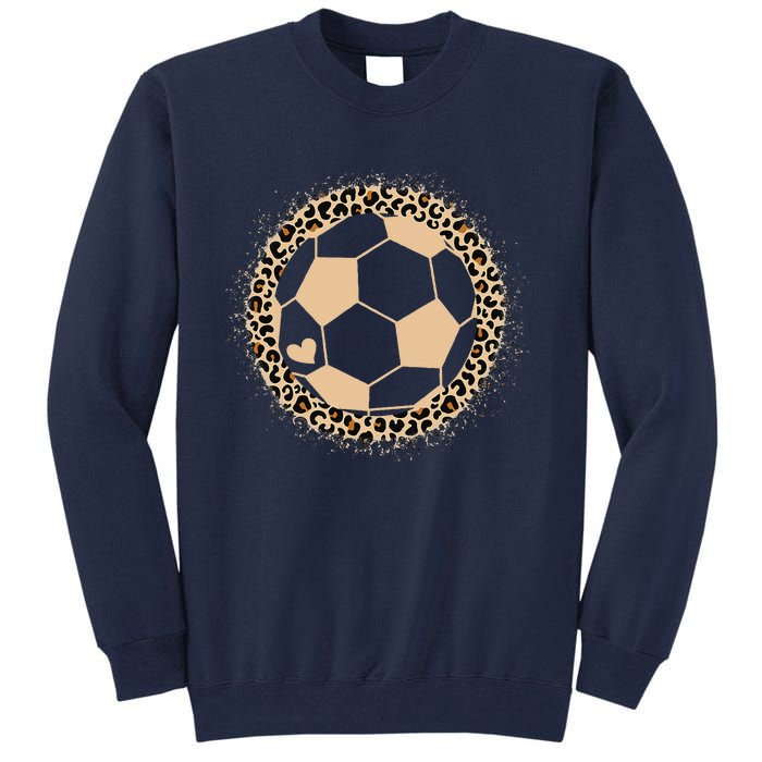 Cute Soccer Leopard Print Soccer Lover Tall Sweatshirt