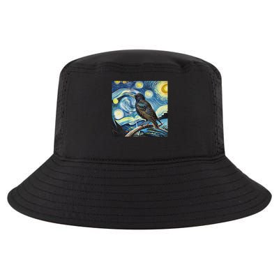 Common Starling Lover Bird Watching Birding Starry Night Art Cool Comfort Performance Bucket Hat