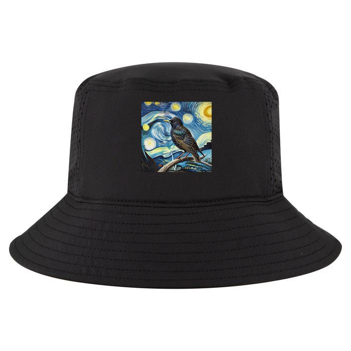 Common Starling Lover Bird Watching Birding Starry Night Art Cool Comfort Performance Bucket Hat