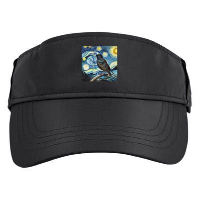Common Starling Lover Bird Watching Birding Starry Night Art Adult Drive Performance Visor