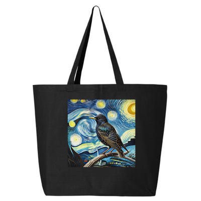 Common Starling Lover Bird Watching Birding Starry Night Art 25L Jumbo Tote