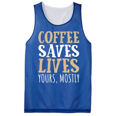 Coffee Saves Lives Funny Coffee Lover Cool Gift Mesh Reversible Basketball Jersey Tank