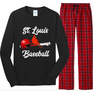 Classic St. Louis Missouri Baseball Fan Retro Long Sleeve Pajama Set