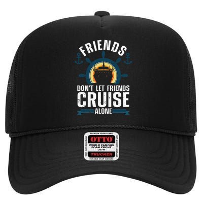 Cruise Ship Lovers Cool Cruise Design For Cruising High Crown Mesh Back Trucker Hat