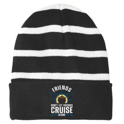 Cruise Ship Lovers Cool Cruise Design For Cruising Striped Beanie with Solid Band