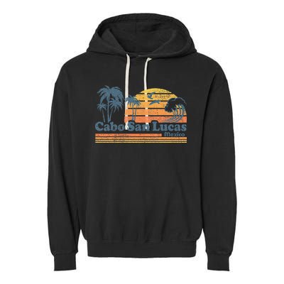 Cabo San Lucas Mexico Beach Summer Vacation Vintage Retro Garment-Dyed Fleece Hoodie