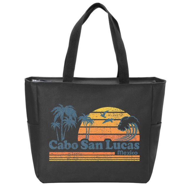 Cabo San Lucas Mexico Beach Summer Vacation Vintage Retro Zip Tote Bag