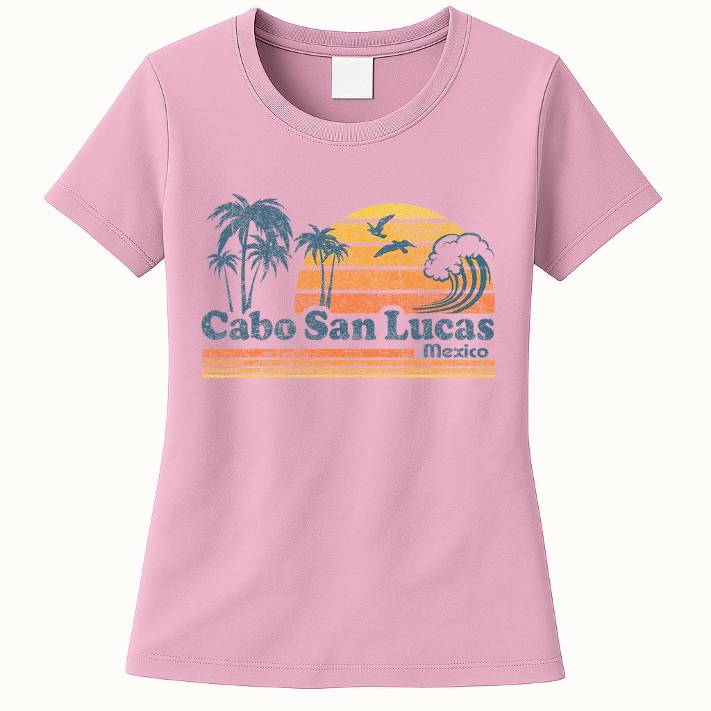 Cabo San Lucas Mexico Beach Summer Vacation Vintage Retro Womens T-Shirt