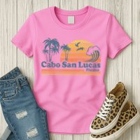 Cabo San Lucas Mexico Beach Summer Vacation Vintage Retro Womens T-Shirt