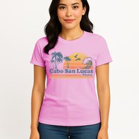 Cabo San Lucas Mexico Beach Summer Vacation Vintage Retro Womens T-Shirt