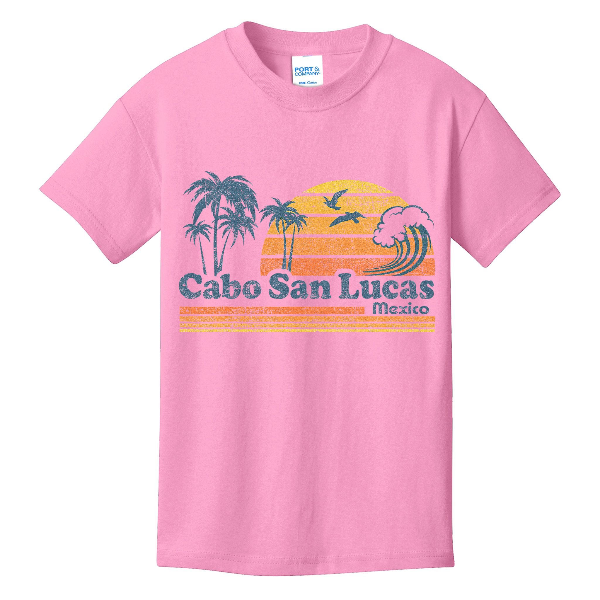 Cabo San Lucas Mexico Beach Summer Vacation Vintage Retro Kids T-Shirt