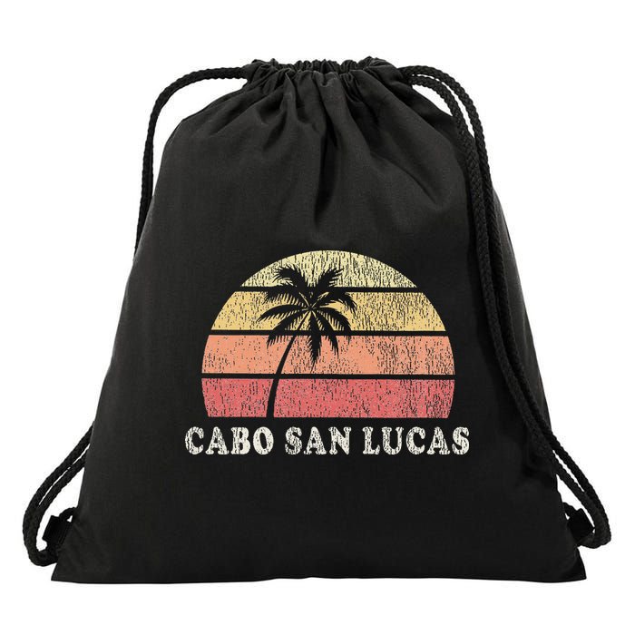 Cabo San Lucas Vintage 70s Retro  Drawstring Bag