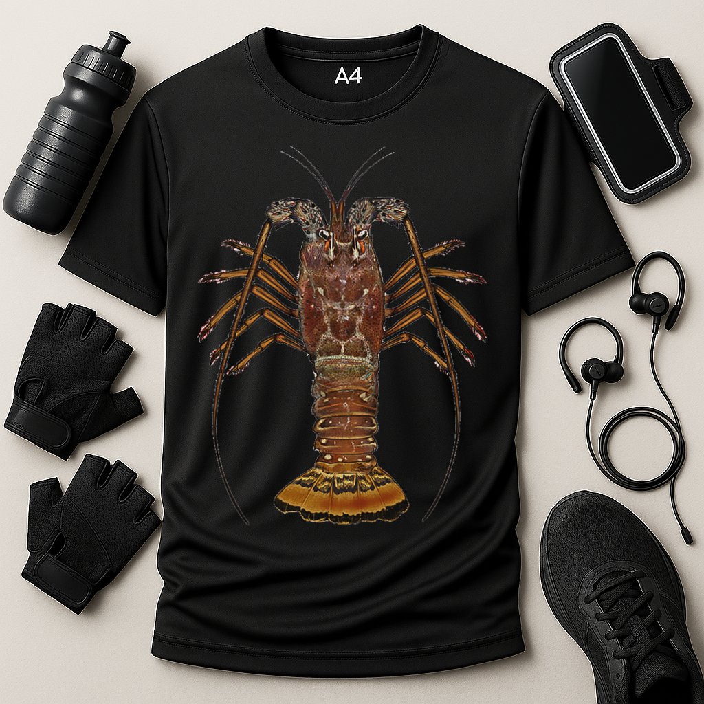 Caribbean Spiny Lobster Bahamas Shellfish Seafood Cooling Performance Crew T-Shirt