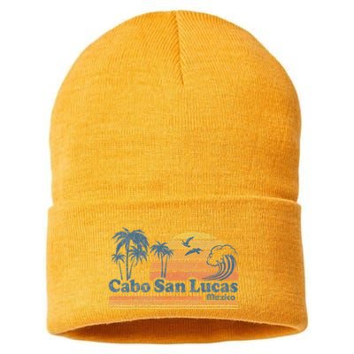 Cabo San Lucas Mexico Beach Summer Vacation Vintage Retro Sustainable Knit Beanie