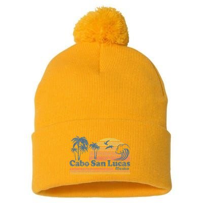 Cabo San Lucas Mexico Beach Summer Vacation Vintage Retro Pom Pom 12in Knit Beanie