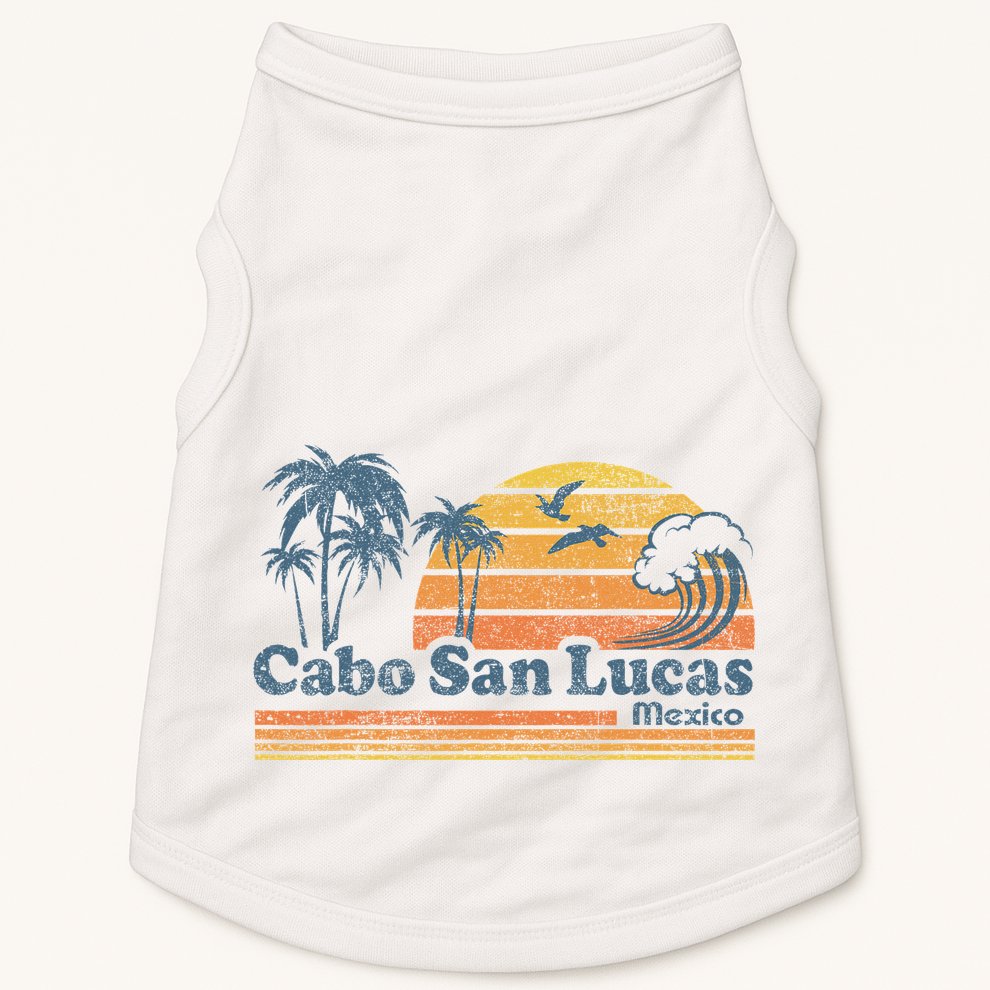 Cabo San Lucas Mexico Beach Summer Vacation Vintage Retro Doggie Tank