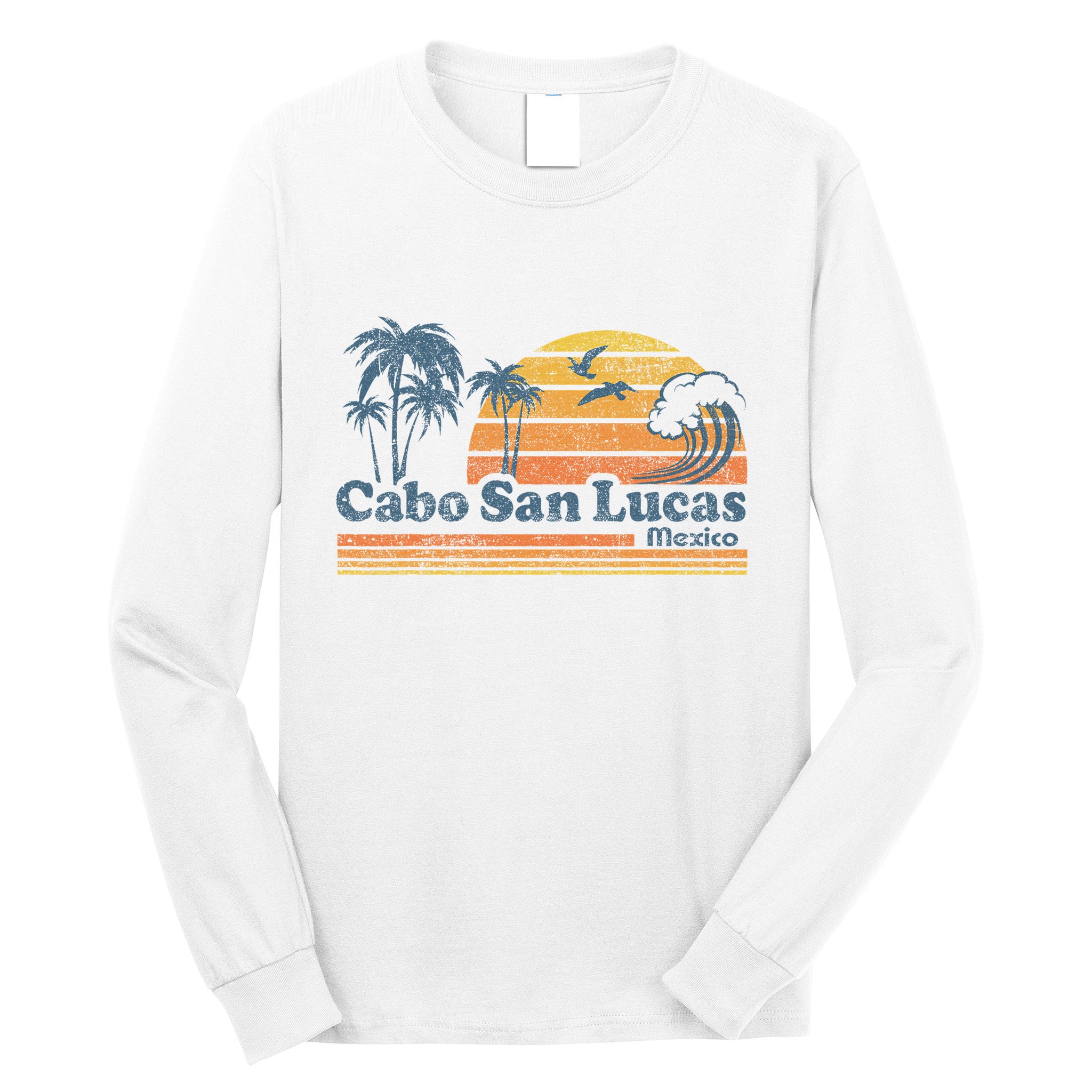 Cabo San Lucas Mexico Beach Summer Vacation Vintage Retro Long Sleeve Shirt