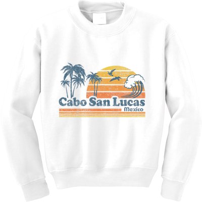 Cabo San Lucas Mexico Beach Summer Vacation Vintage Retro Kids Sweatshirt