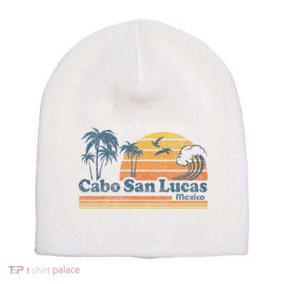 Cabo San Lucas Mexico Beach Summer Vacation Vintage Retro Short Acrylic Beanie