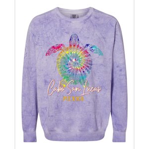 Cabo San Lucas Tie Dye Sea Turtle Matching Family Vacation Colorblast Crewneck Sweatshirt