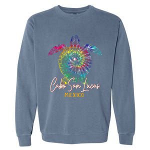 Cabo San Lucas Tie Dye Sea Turtle Matching Family Vacation Garment-Dyed Sweatshirt