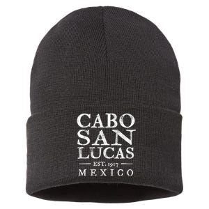 Cabo San Lucas Mexico Retro Souvenir Distressed Sustainable Knit Beanie