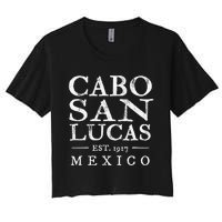 Cabo San Lucas Mexico Retro Souvenir Distressed Women's Crop Top Tee