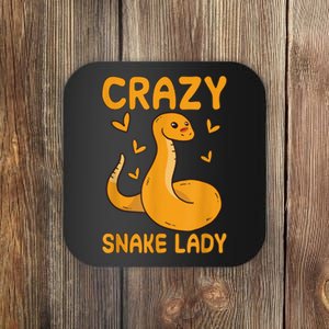 Crazy Snake Lady Snake Owner Quote Reptiles Coaster