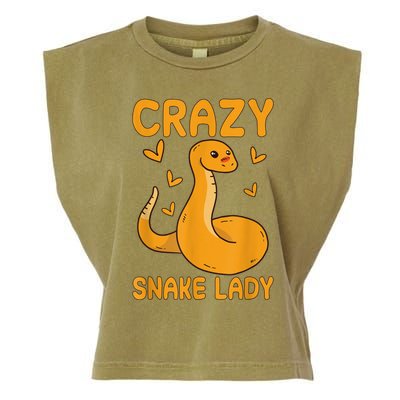 Crazy Snake Lady Snake Owner Quote Reptiles Garment-Dyed Women's Muscle Tee