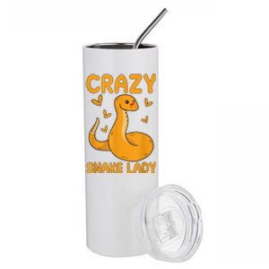 Crazy Snake Lady Snake Owner Quote Reptiles Stainless Steel Tumbler