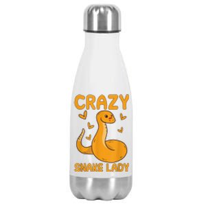 Crazy Snake Lady Snake Owner Quote Reptiles Stainless Steel Insulated Water Bottle