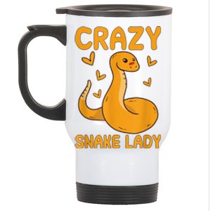 Crazy Snake Lady Snake Owner Quote Reptiles Stainless Steel Travel Mug