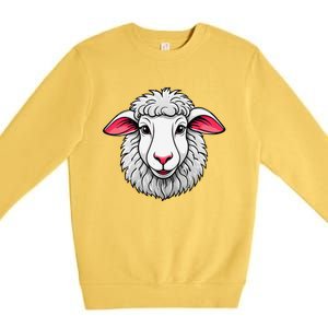 Cute Shee.P Lamb Farm Animals Cuddly Pets Premium Crewneck Sweatshirt