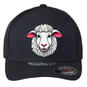 Cute Shee.P Lamb Farm Animals Cuddly Pets Flexfit Unipanel Trucker Cap