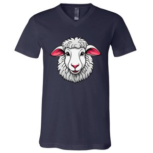 Cute Shee.P Lamb Farm Animals Cuddly Pets V-Neck T-Shirt