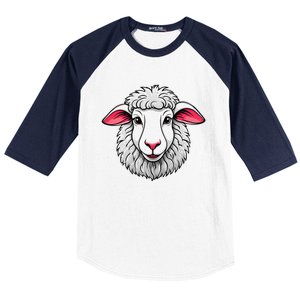 Cute Shee.P Lamb Farm Animals Cuddly Pets Baseball Sleeve Shirt