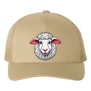 Cute Shee.P Lamb Farm Animals Cuddly Pets Yupoong Adult 5-Panel Trucker Hat