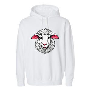 Cute Shee.P Lamb Farm Animals Cuddly Pets Garment-Dyed Fleece Hoodie