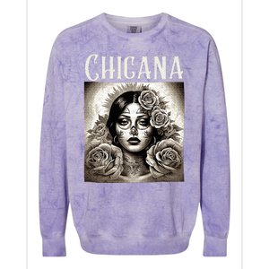 Chicana Style Lowrider Mexican American Latina Colorblast Crewneck Sweatshirt