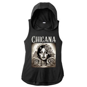 Chicana Style Lowrider Mexican American Latina Ladies PosiCharge Tri-Blend Wicking Draft Hoodie Tank