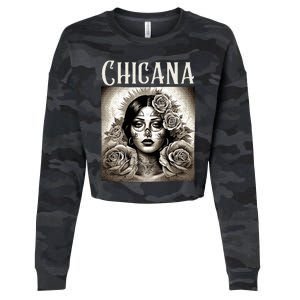 Chicana Style Lowrider Mexican American Latina Cropped Pullover Crew