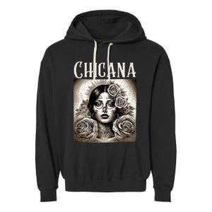 Chicana Style Lowrider Mexican American Latina Garment-Dyed Fleece Hoodie