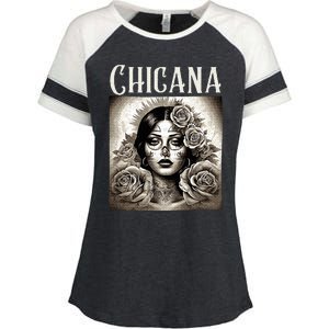 Chicana Style Lowrider Mexican American Latina Enza Ladies Jersey Colorblock Tee