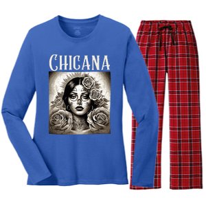 Chicana Style Lowrider Mexican American Latina Women's Long Sleeve Flannel Pajama Set 