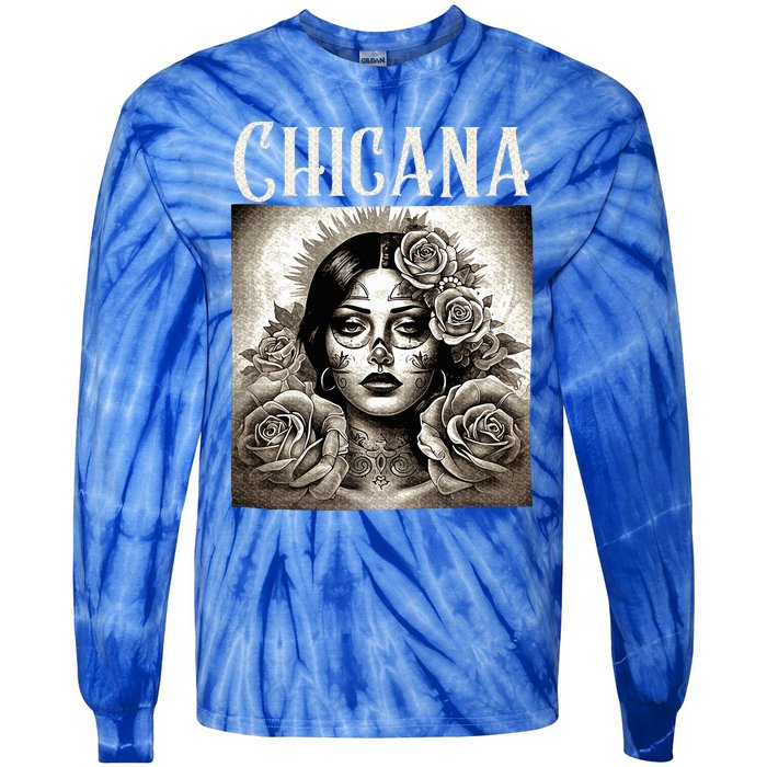 Chicana Style Lowrider Mexican American Latina Tie-Dye Long Sleeve Shirt